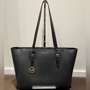 Michael Kors Large Saffiano Leather Tote Bag in Black